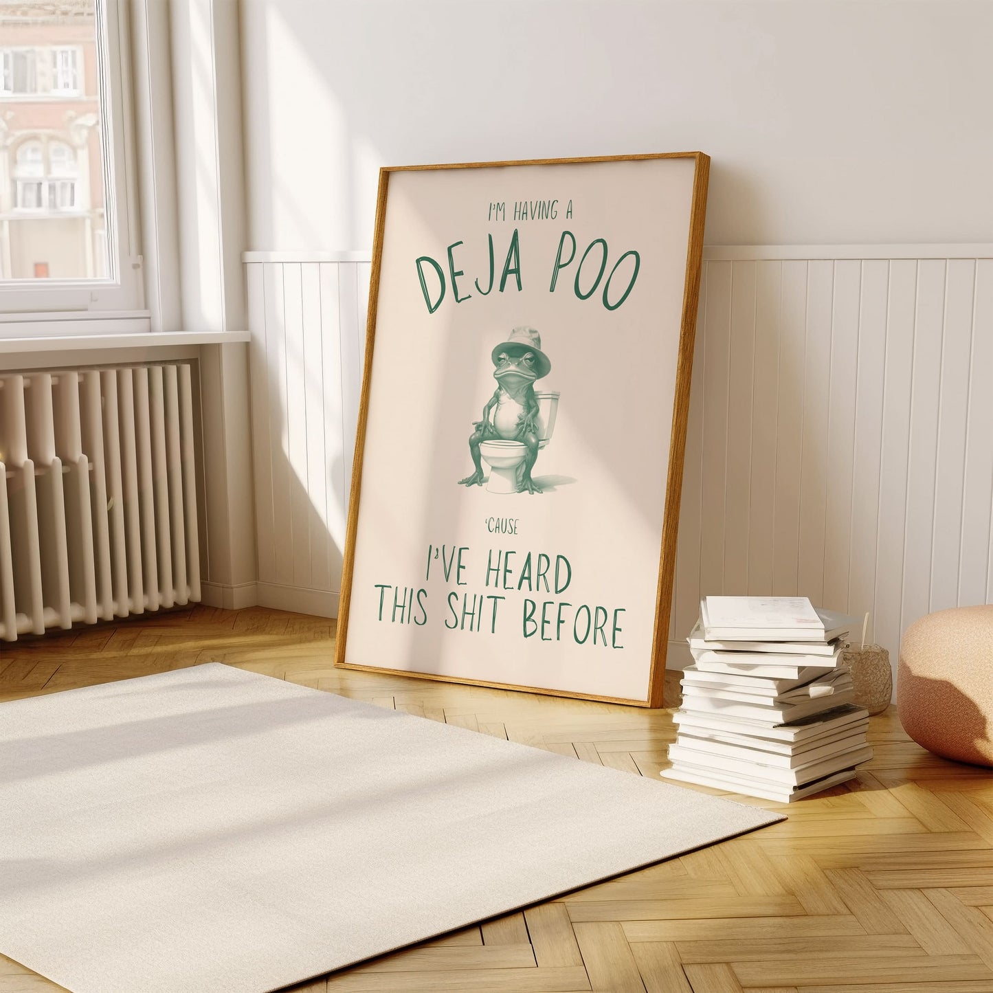 I'm having a Deja Poo - Green & Cream Bathroom Artprint
