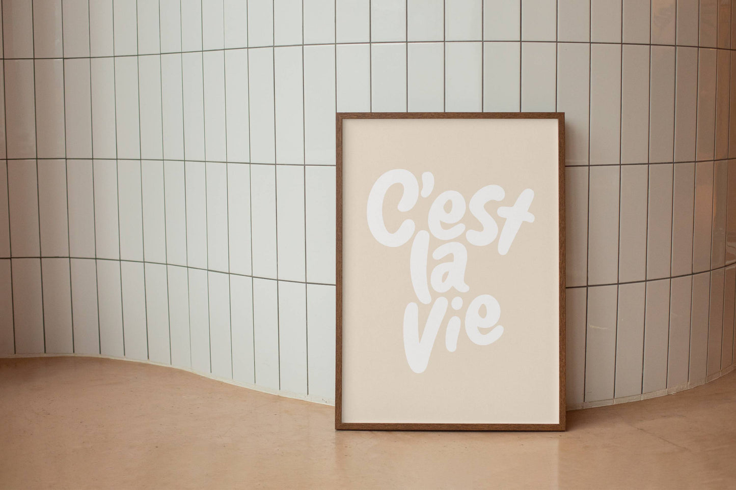 C'est La Vie - Beige Boho decor bar cart kunst aan de muur