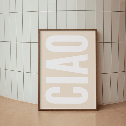 Ciao Italiaans citaat - Cream Artprint