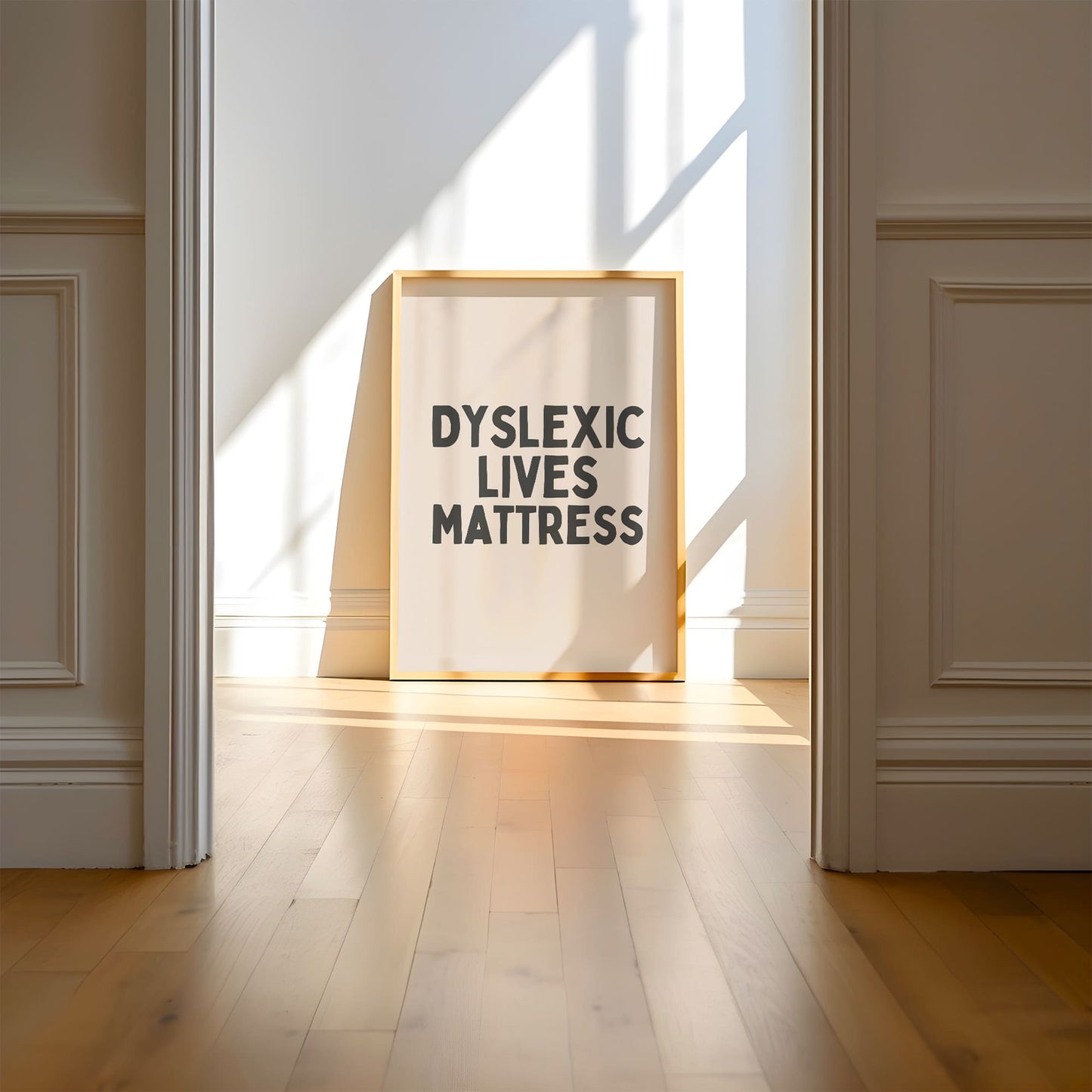Dyslectische Lives Matras - Black & Cream Artprint