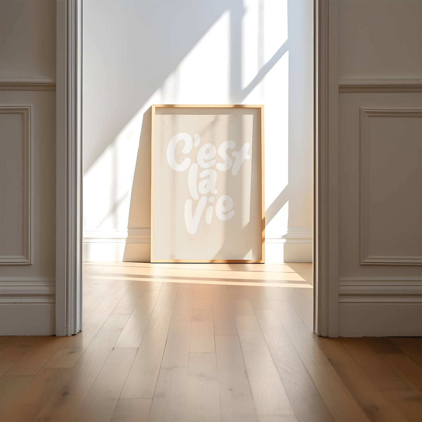 C'est La Vie - Beige Boho decor bar cart kunst aan de muur