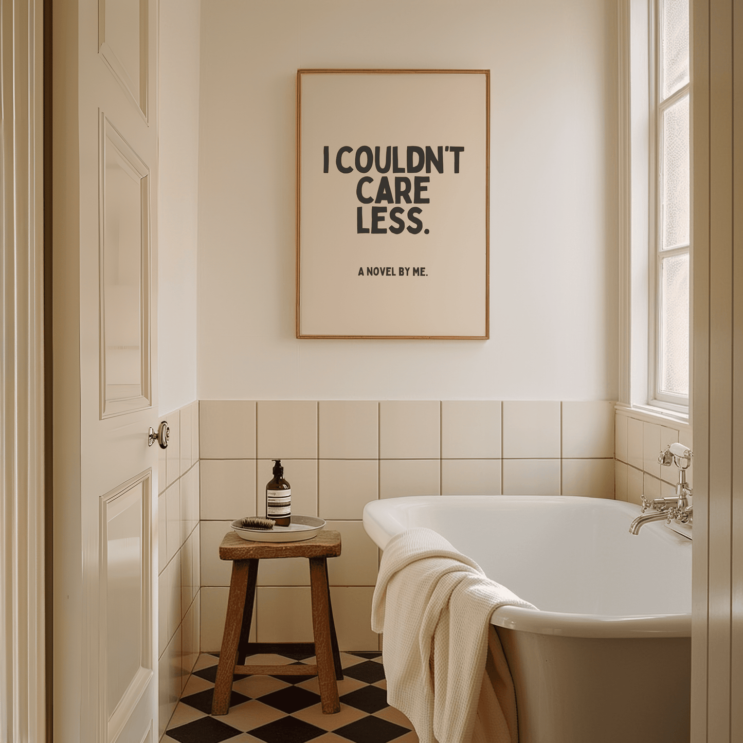 Het kan me niets schelen Een roman van mij. - Black & Cream Artprint