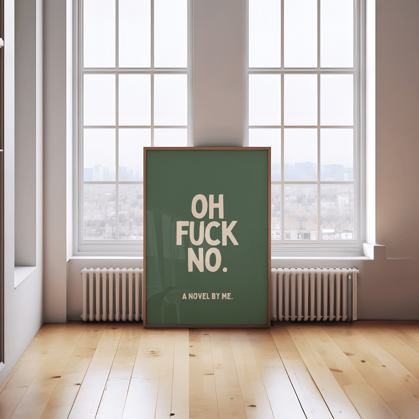 Oh Fuck No A roman van mij - Green & Cream art Print