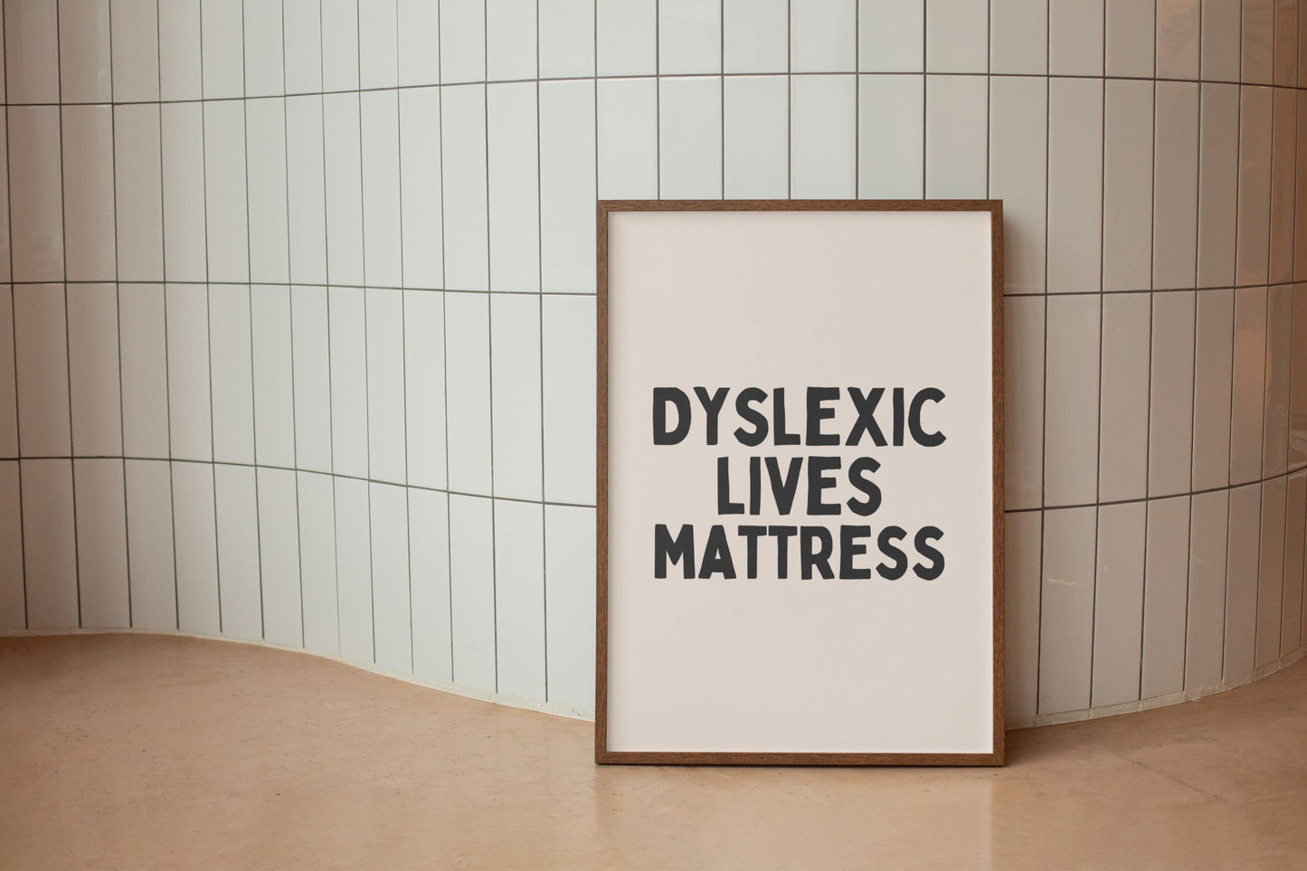 Dyslectische Lives Matras - Black & Cream Artprint
