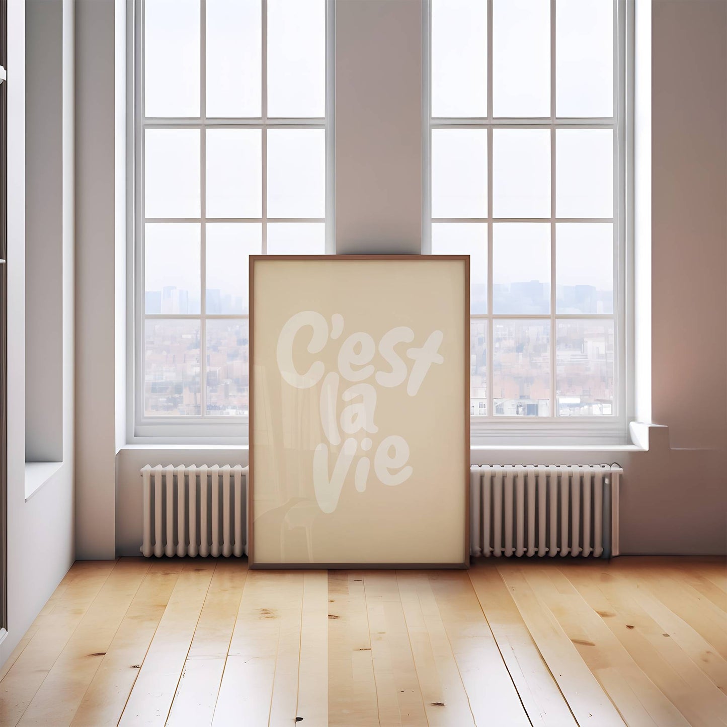 C'est La Vie - Beige Boho decor bar cart kunst aan de muur