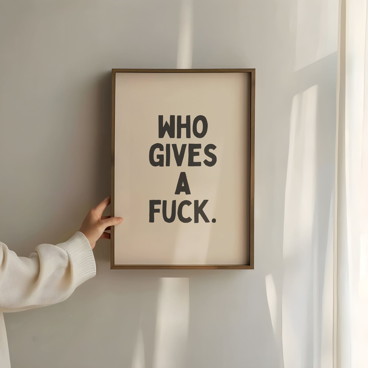 Who Gives A Fuck - Black & Cream Artprint