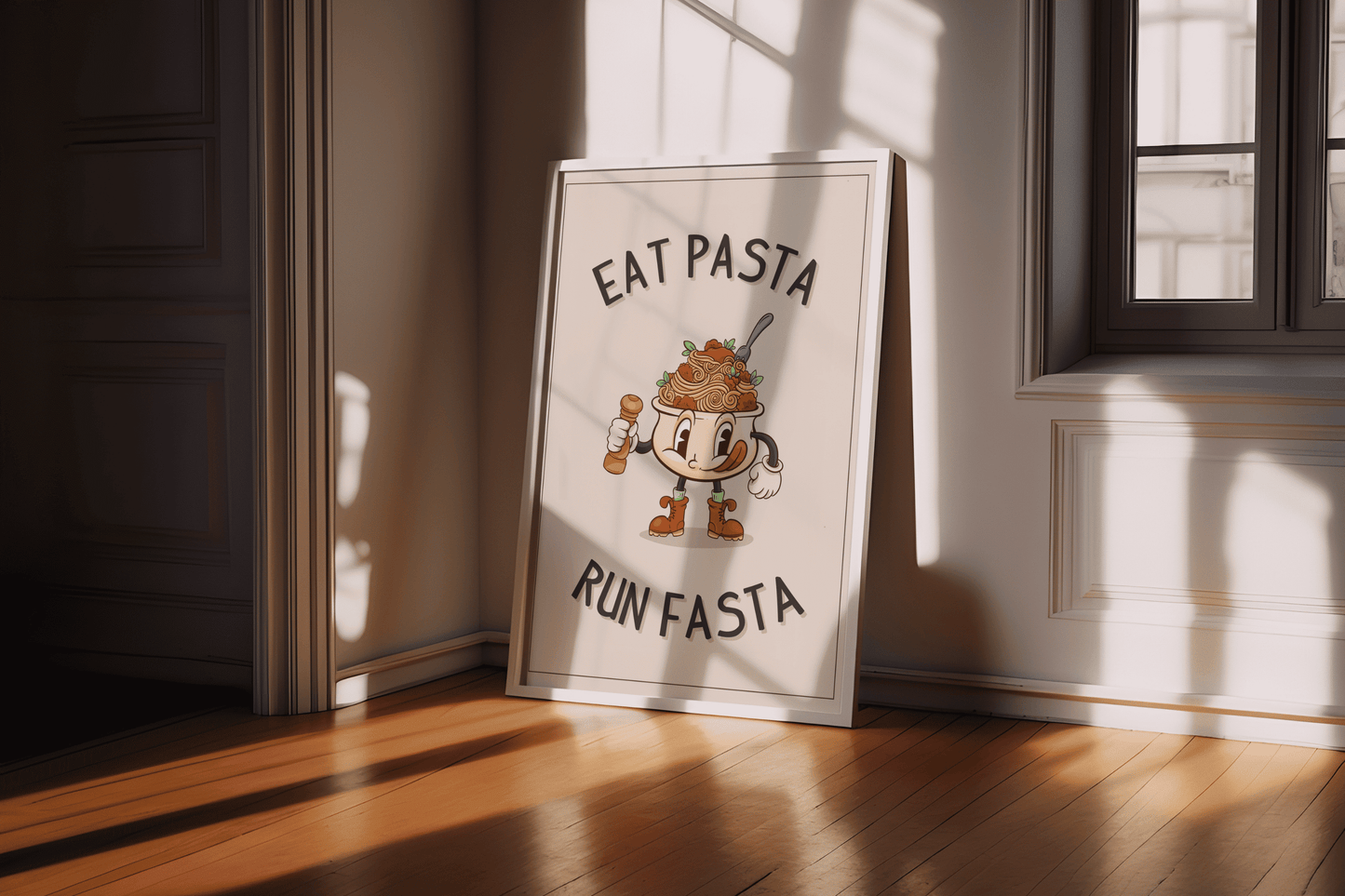 Eat Pasta Run Fasta - Keuken muurkunst print