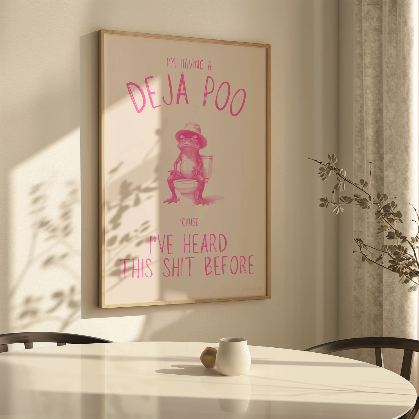 I'm having a Deja Poo - Roze Badkamer toilet Art Digital Download