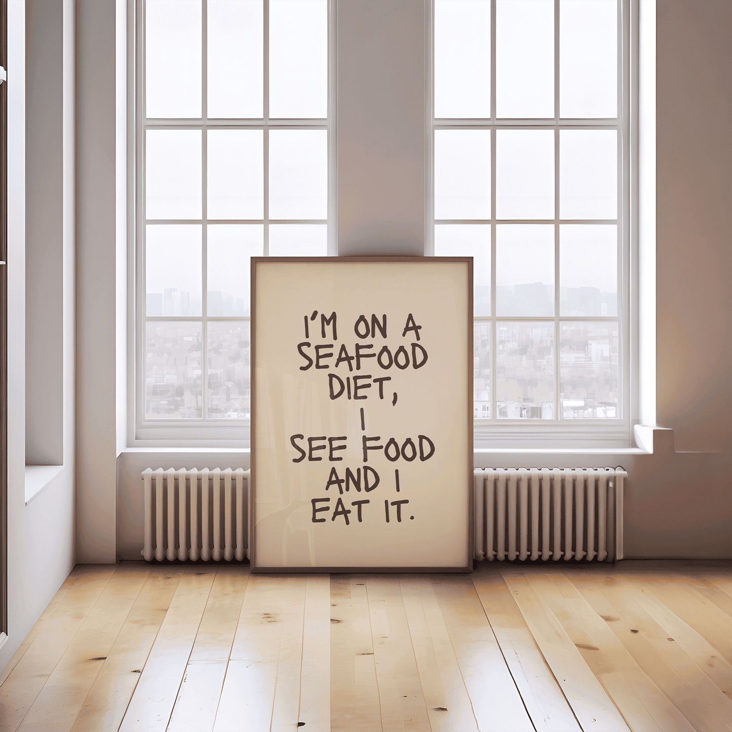I'm on a seafood diet - Grappige Digitale Keuken decor print