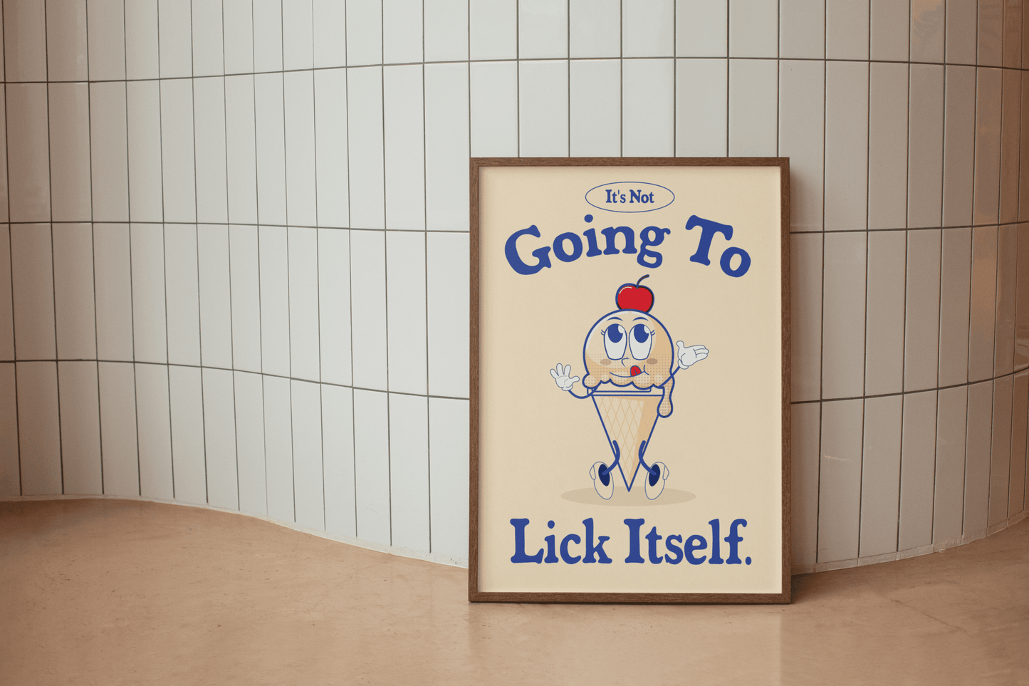 Het gaat zichzelf niet likken - Grappige ondeugende Wall Art Print