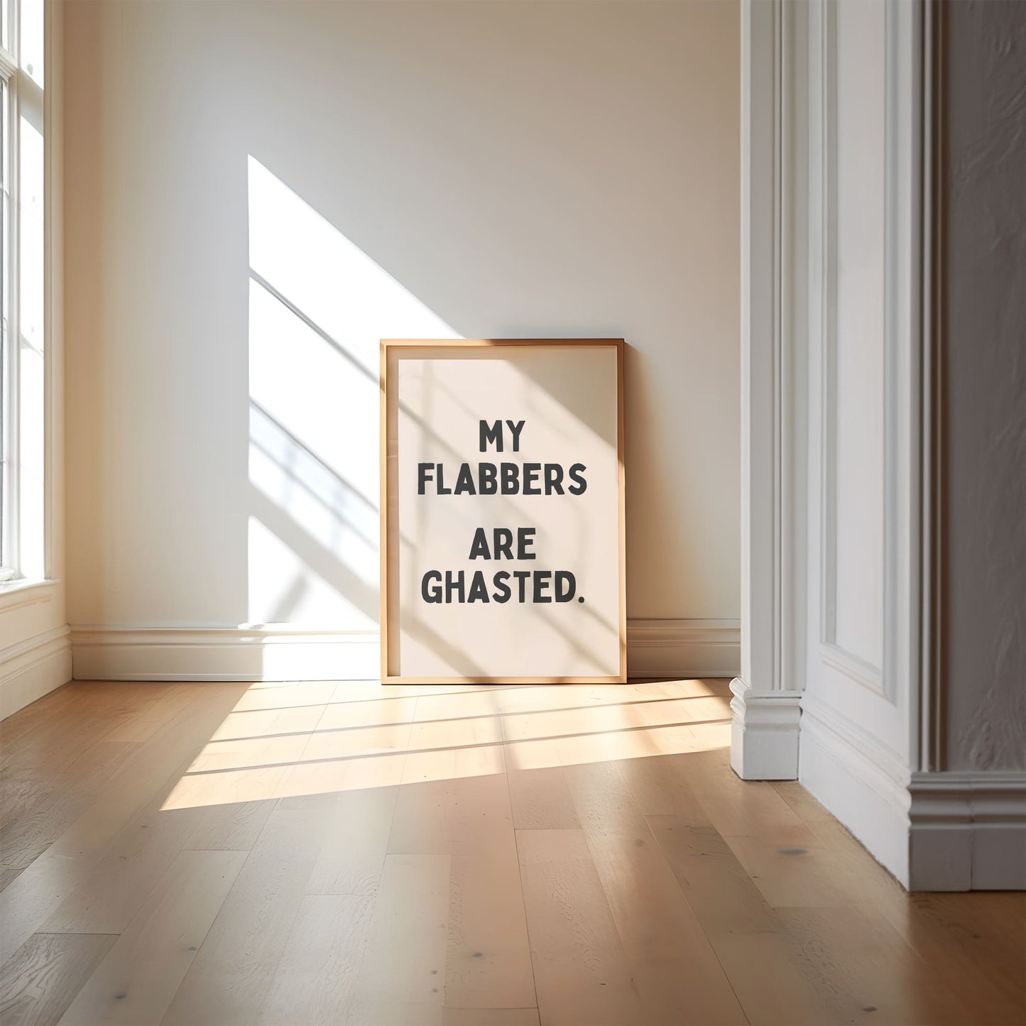 My Flabbers are Ghasted - Black & Cream Artprint