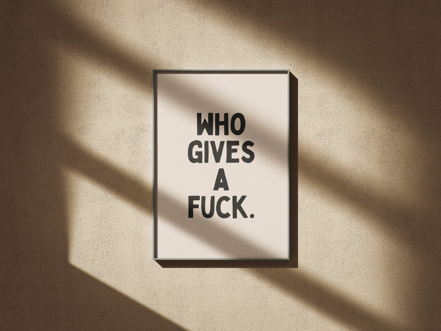 Who Gives A Fuck - Black & Cream Artprint