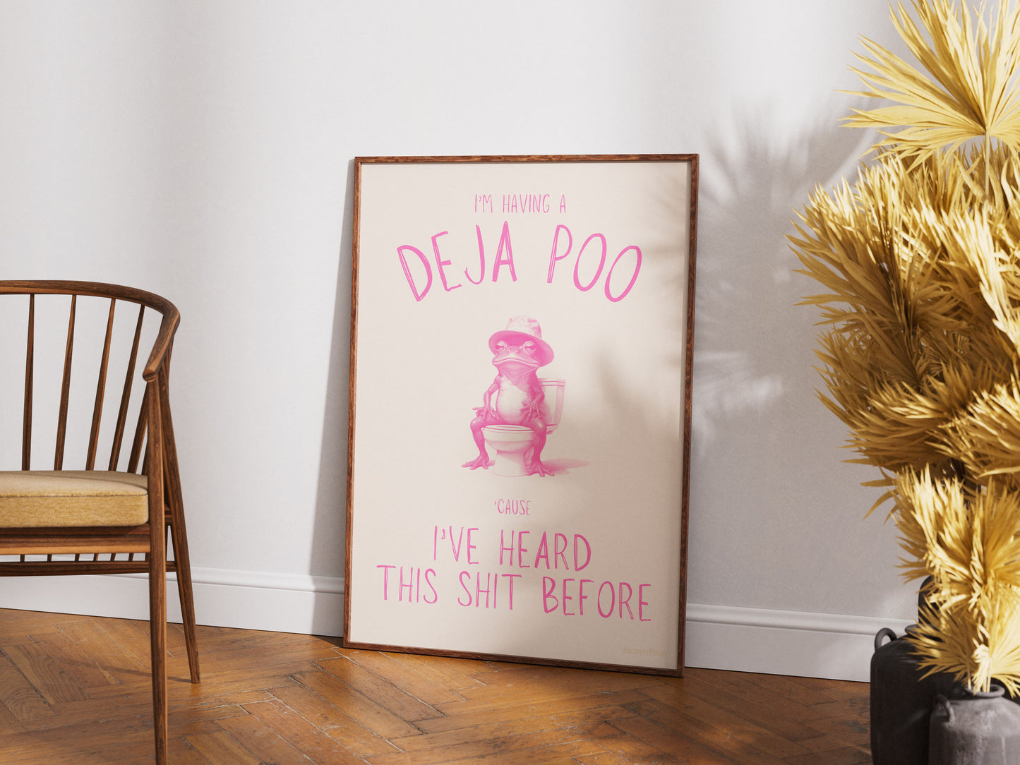 I'm having a Deja Poo - Roze Badkamer toilet Art Digital Download