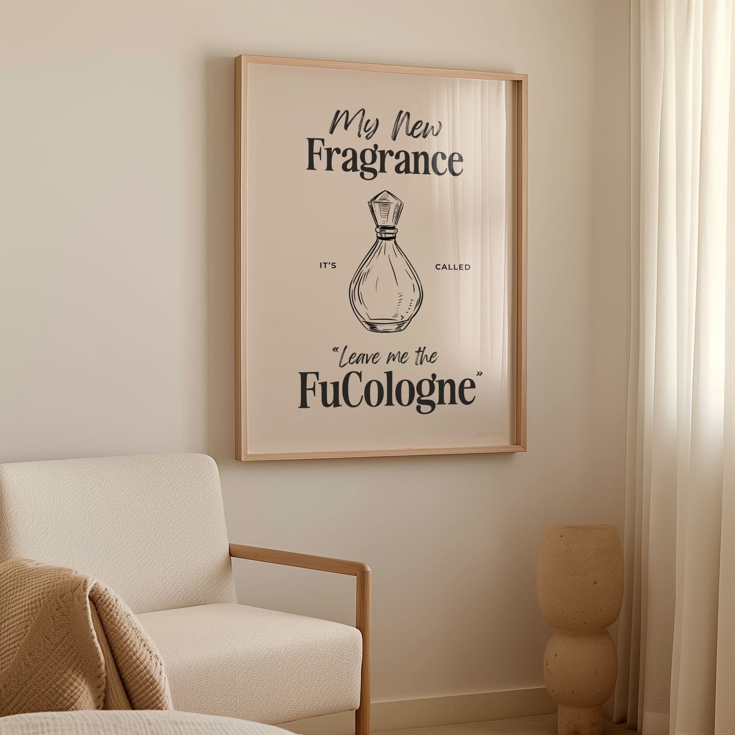 Leave me the FuCologne - grappige badkamer muurkunstprint - digitale download