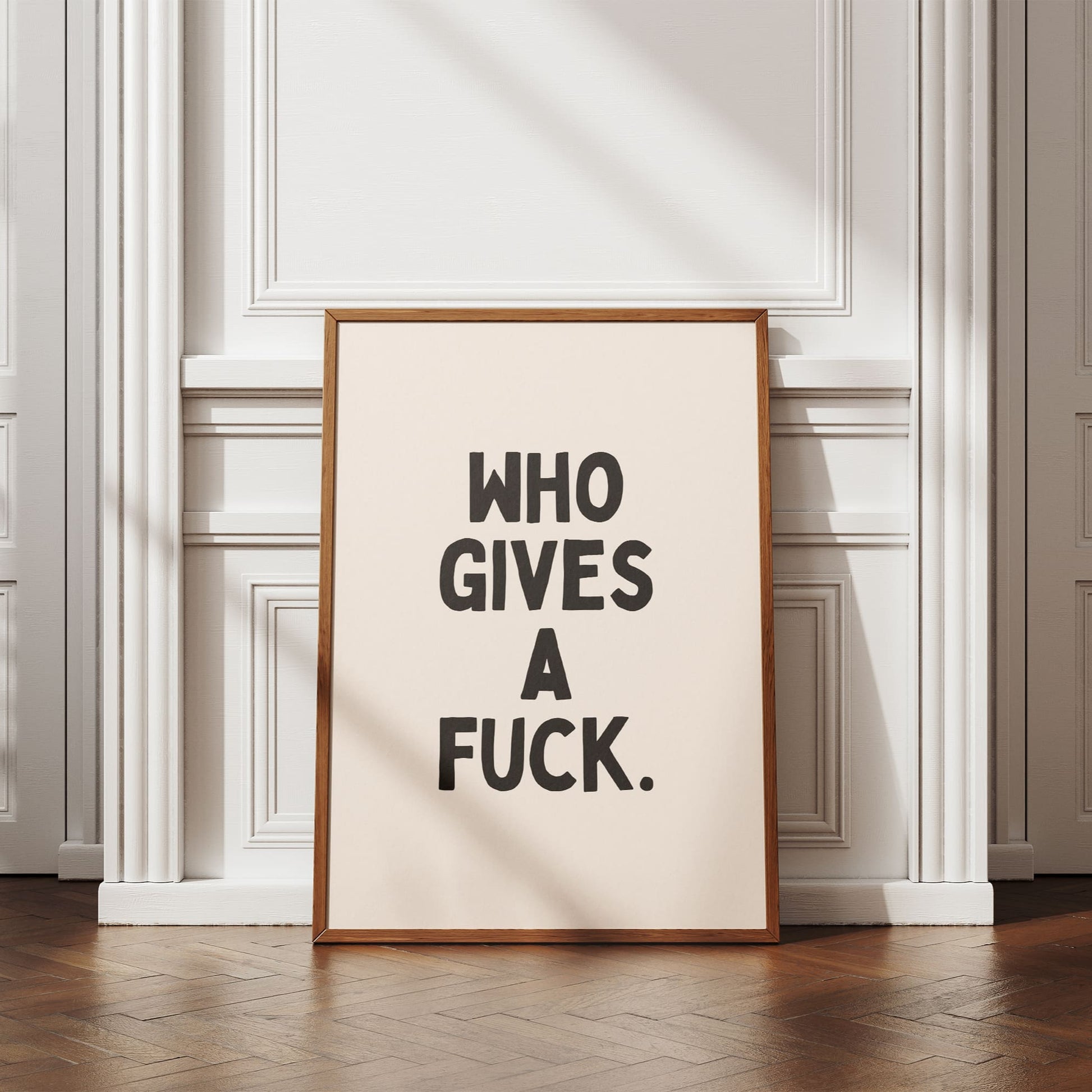 Who Gives A Fuck - Black & Cream Artprint