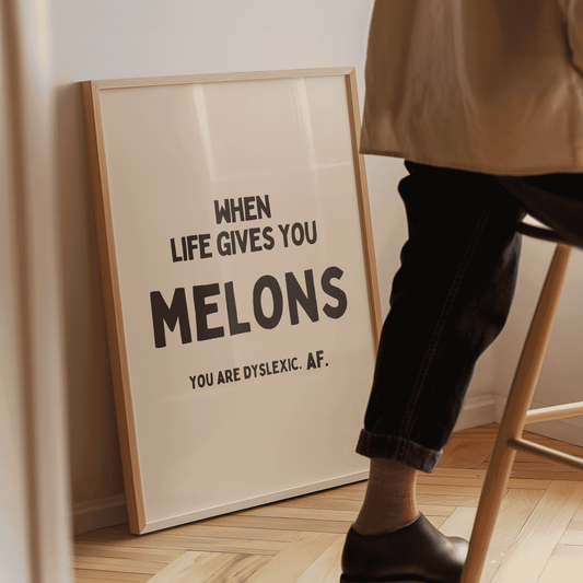 Wanneer het leven je meloenen geeft - Black & Cream Artprint