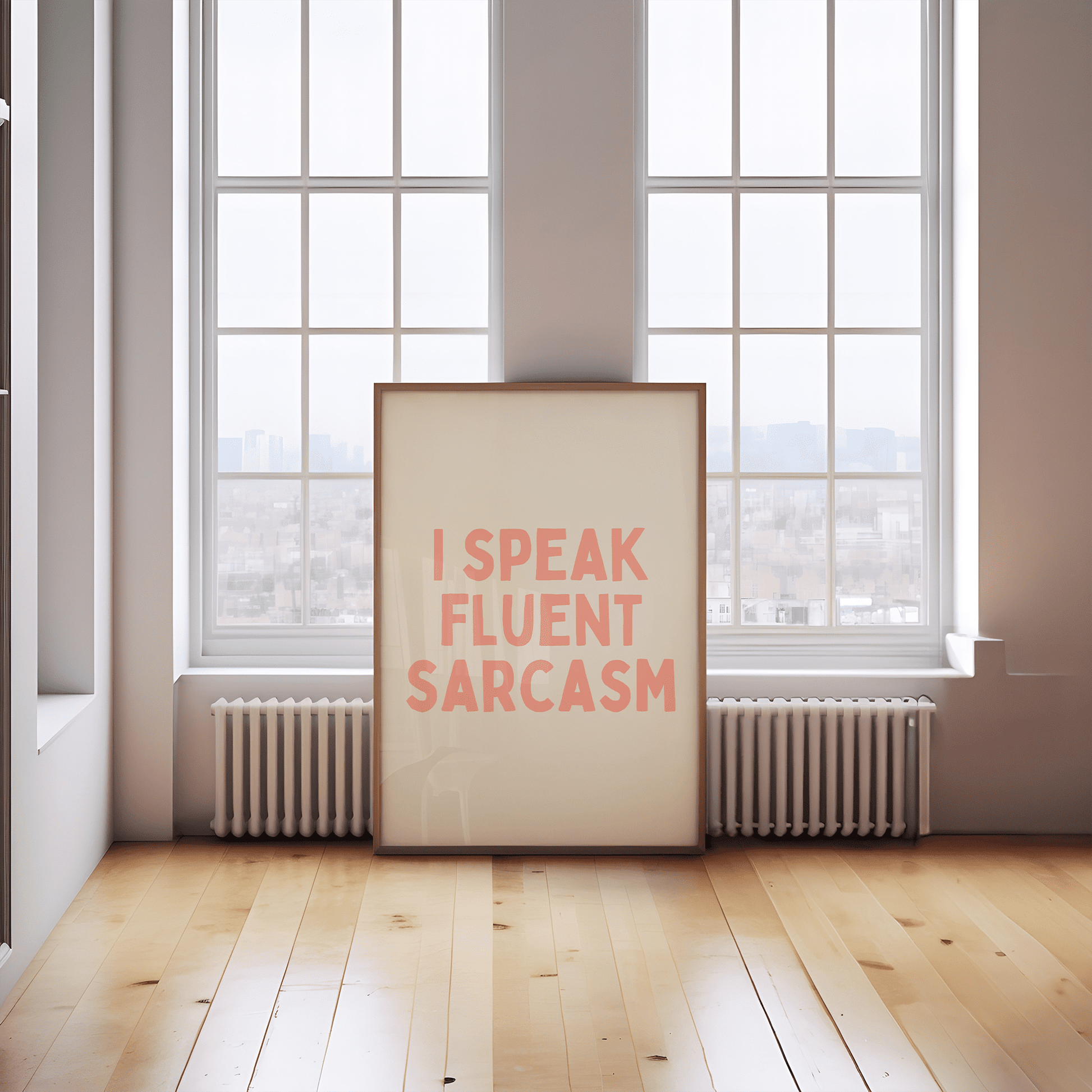 Ik spreek vloeiend sarcasme - Pastel Peach en Cream Artprint