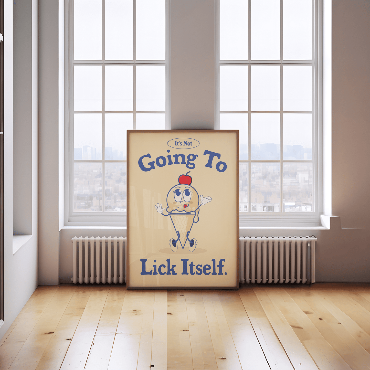 Het gaat zichzelf niet likken - Grappige ondeugende Wall Art Print