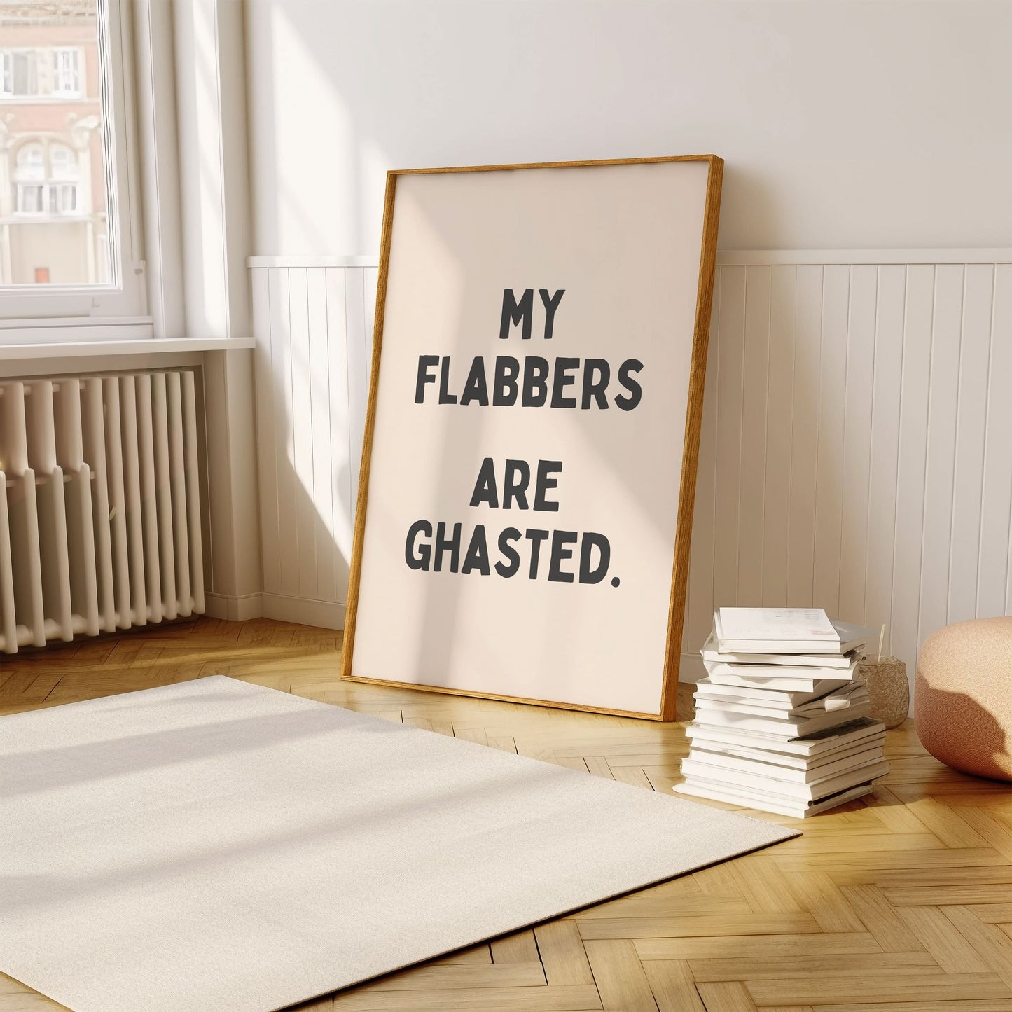 My Flabbers are Ghasted - Black & Cream Artprint