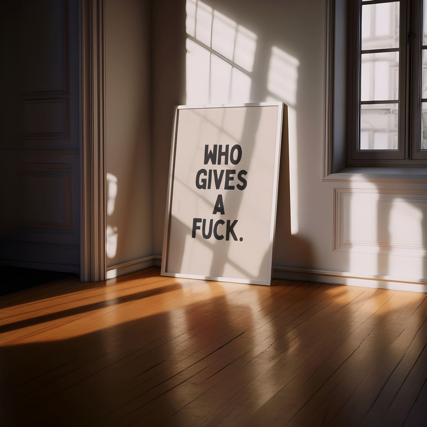 Who Gives A Fuck - Black & Cream Artprint