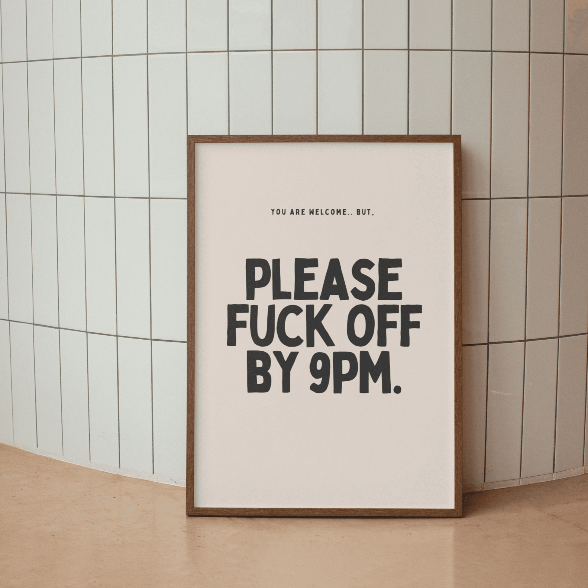 Verlof voor 9 - Zwart & Creme Artprint