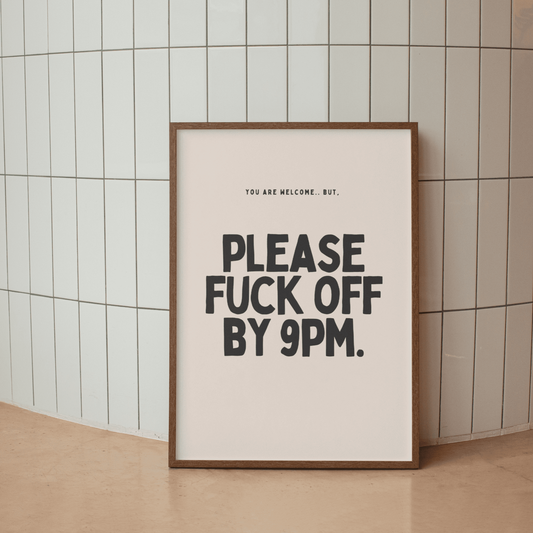 Verlof voor 9 - Zwart & Creme Artprint