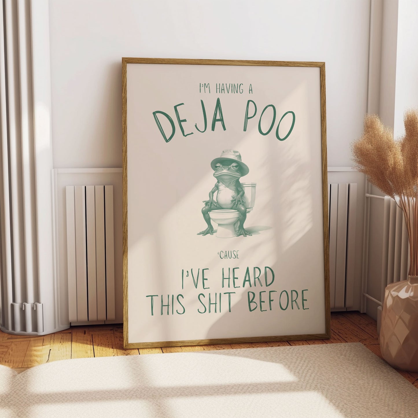 I'm having a Deja Poo - Green & Cream Bathroom Artprint