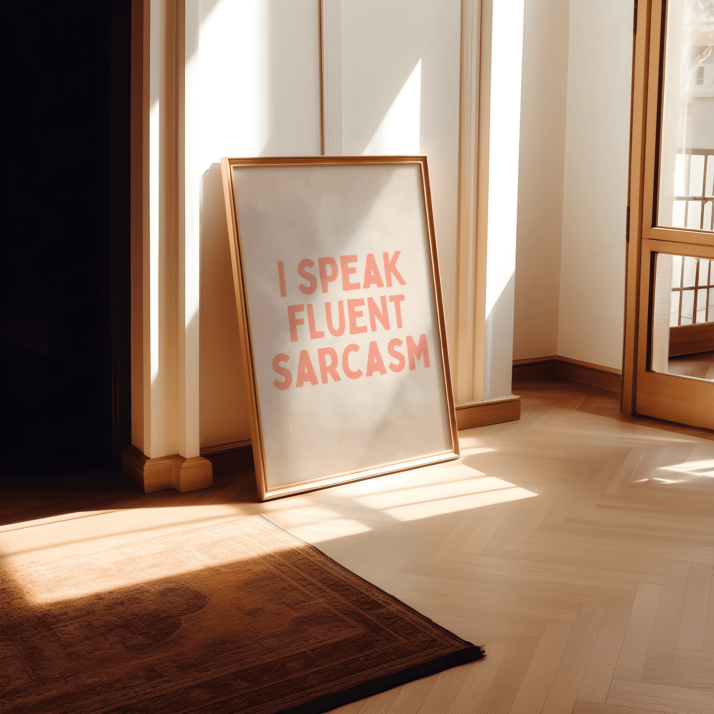 Ik spreek vloeiend sarcasme - Pastel Peach en Cream Artprint