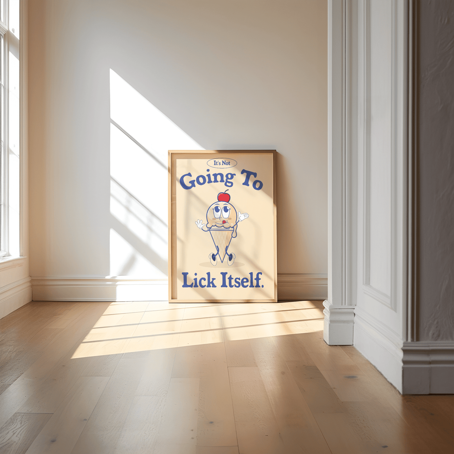 Het gaat zichzelf niet likken - Grappige ondeugende Wall Art Print