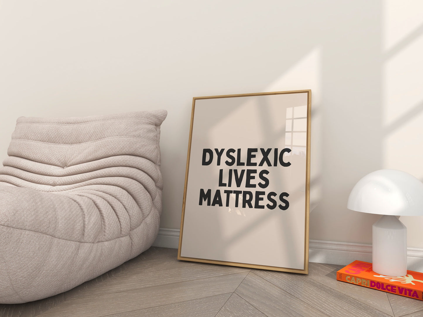 Dyslectische Lives Matras - Black & Cream Artprint