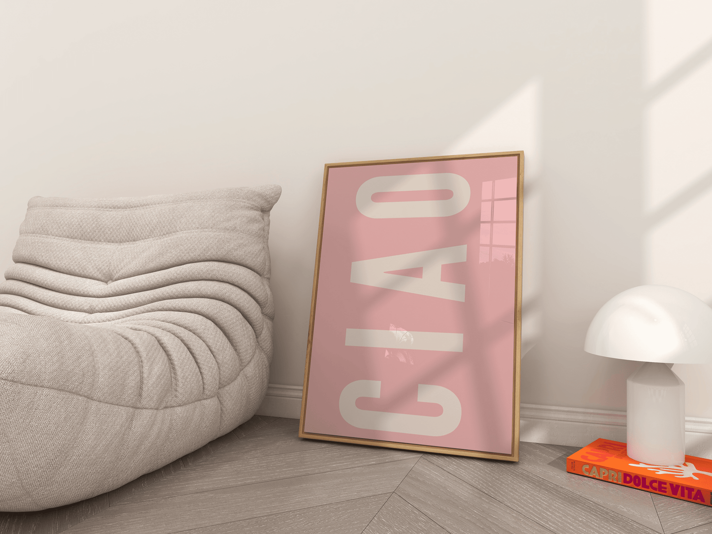 Ciao - Roze muurkunst - Digital Download