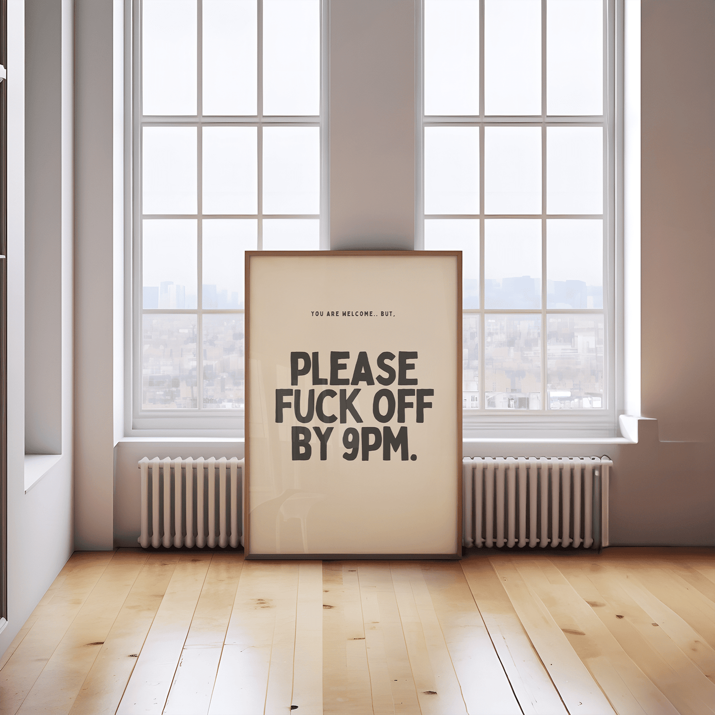 Verlof voor 9 - Zwart & Creme Artprint