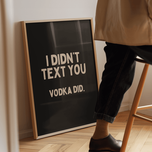 Ik heb je geen sms gestuurd VODKA DID - home decor quote poster