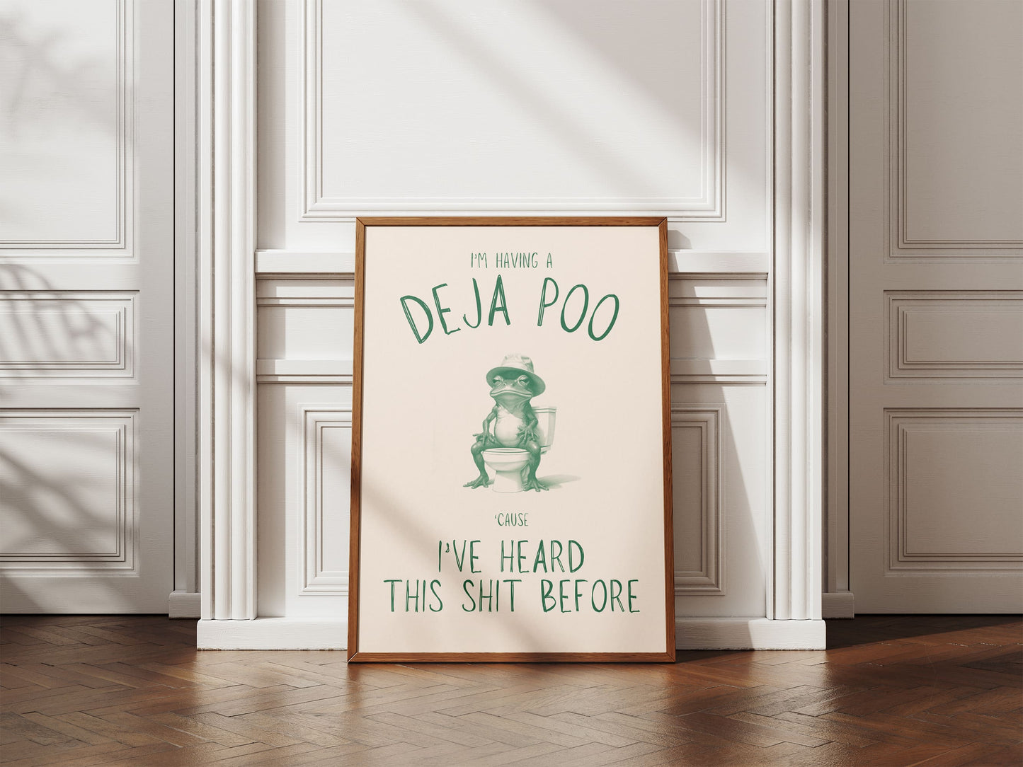 I'm having a Deja Poo - Green & Cream Bathroom Artprint