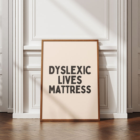 Dyslectische Lives Matras - Black & Cream Artprint