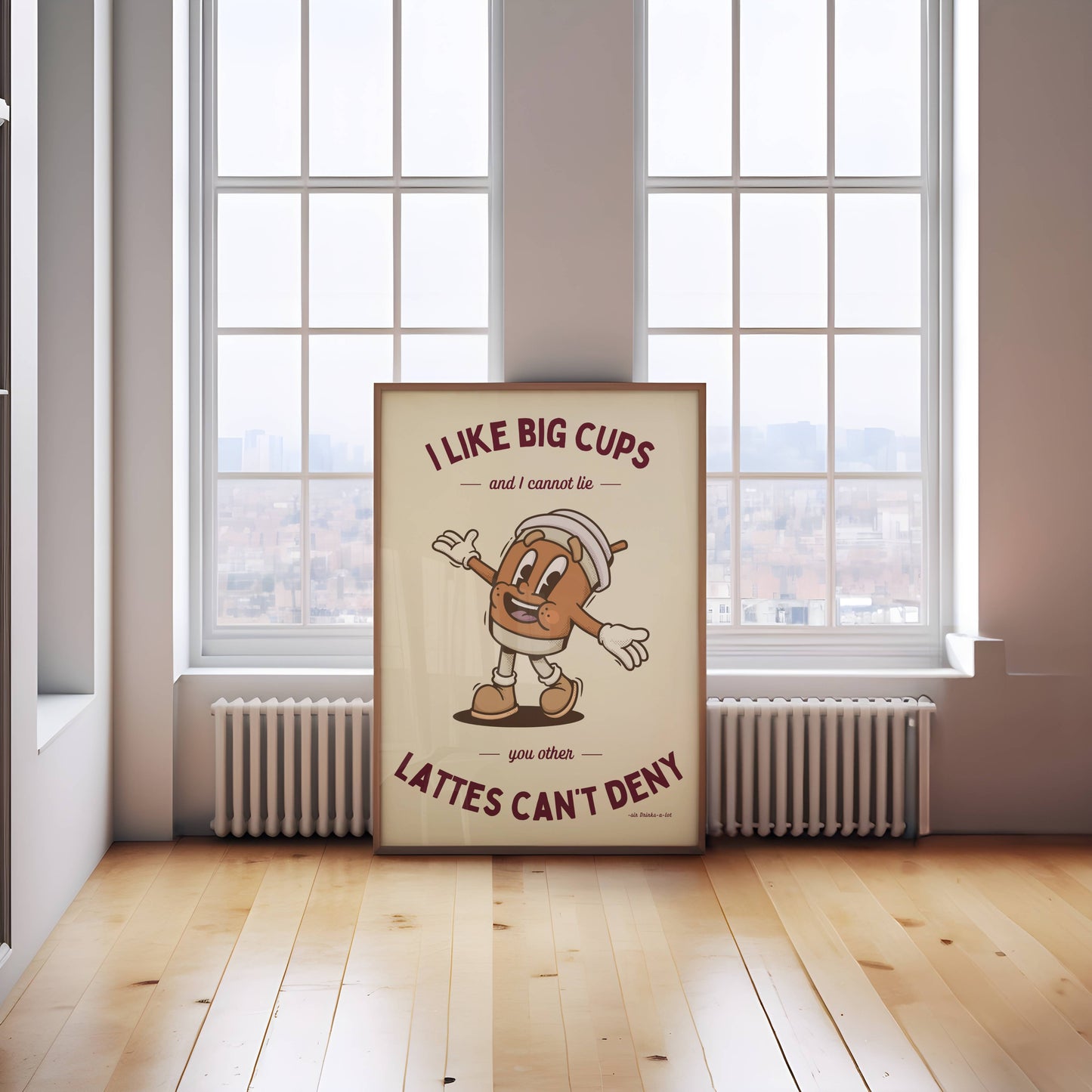 Ik hou van grote kopjes - keuken kunst - Digital download