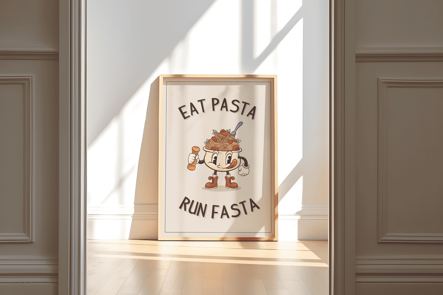 Eat Pasta Run Fasta - Keuken muurkunst print