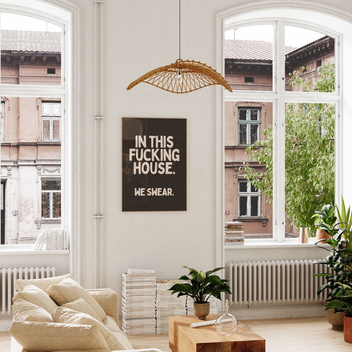 In dit huis we f*ckin' zweren - Black Artprint