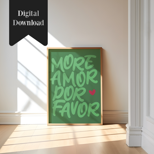 Meer Amor Por Favor - Green & Pink Digital Download