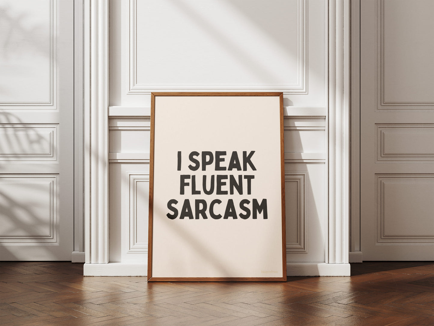 Ik spreek vloeiend sarcasme - Black Cream Artprint
