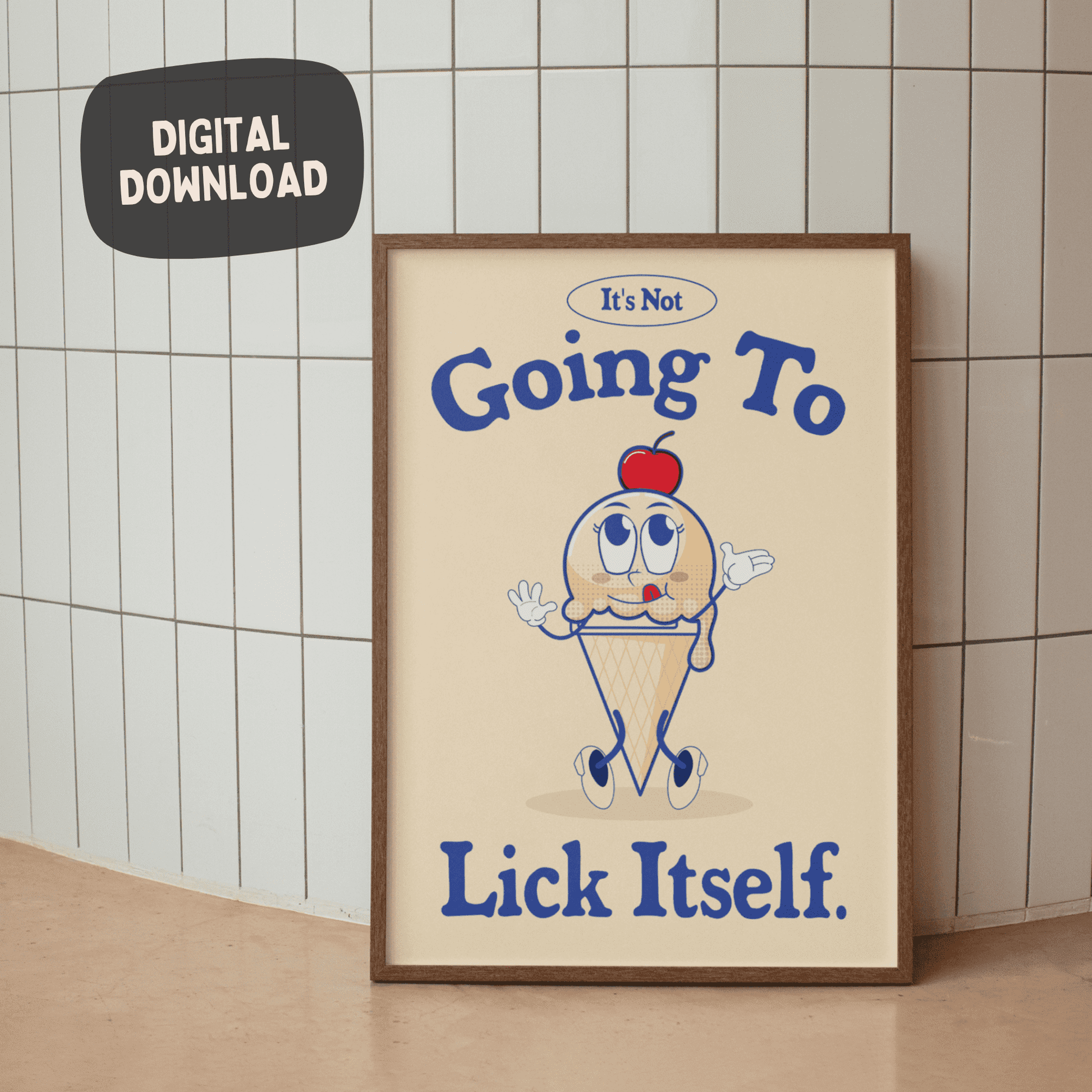 Het gaat zichzelf niet likken - Grappige ondeugende Wall Art Print