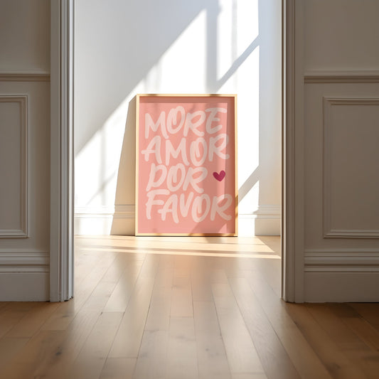 Meer Amor Por Favor - Roze muurkunst