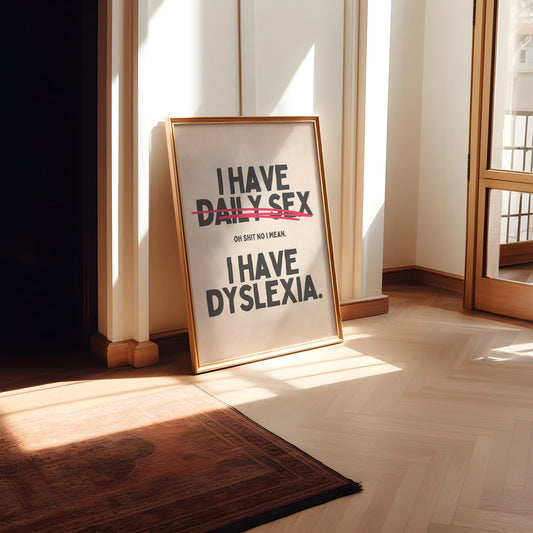 Dyslectische Lives Matras - Dyslexie Humor Print - Grappige Digitale Muurkunst, Grote Typografie Word Art, Home Office Quote Poster, Dyslectische grappen